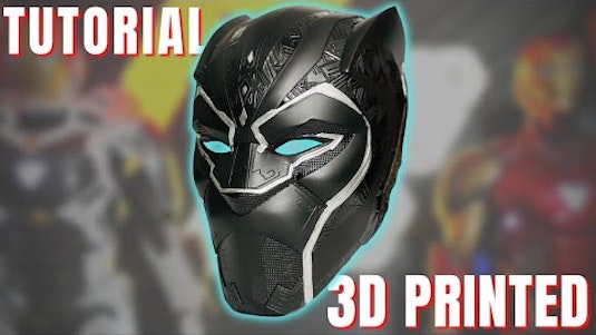 Free Online Course: Making a Black Panther Helmet | 3D Printed Cosplay Mask  | from YouTube | Class Central