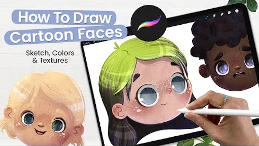 Free Online Course: How To Draw Cartoon Faces + Adding Texture To  Illustrations • Cute Art • Procreate Tutorial from YouTube | Class Central